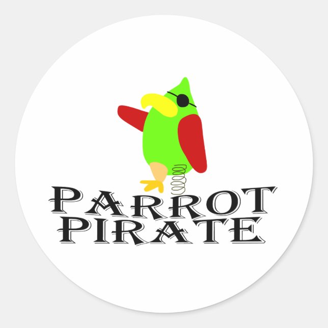 Sticker Rond pirate de perroquet (Devant)