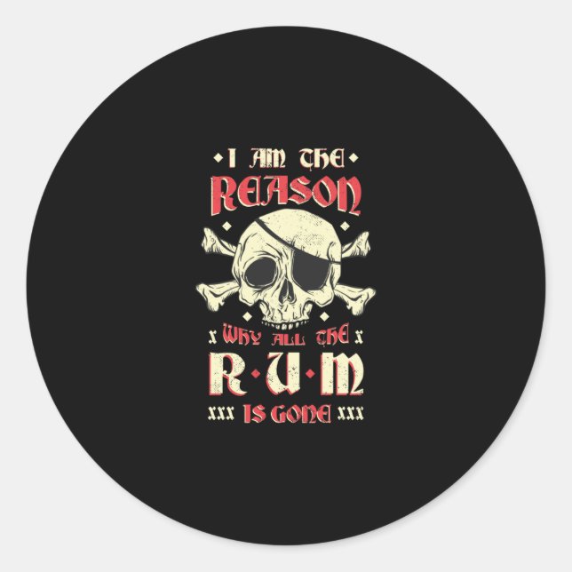 Sticker Rond Pirate de rhum (Devant)