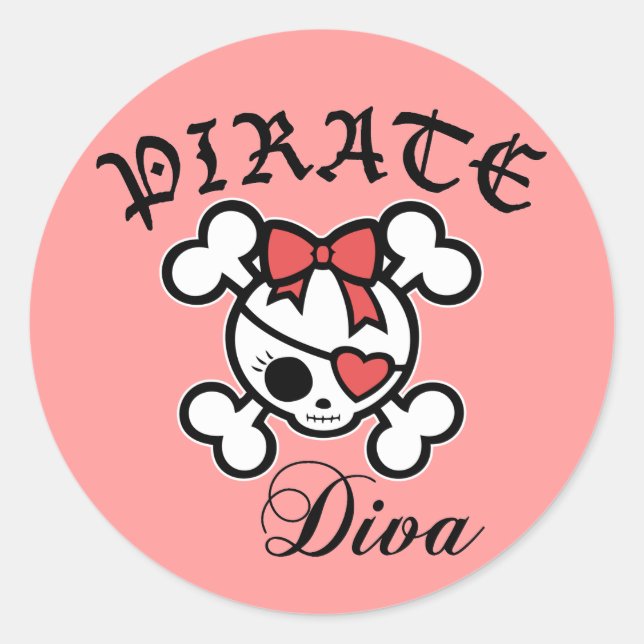 Sticker Rond Pirate Diva (Devant)