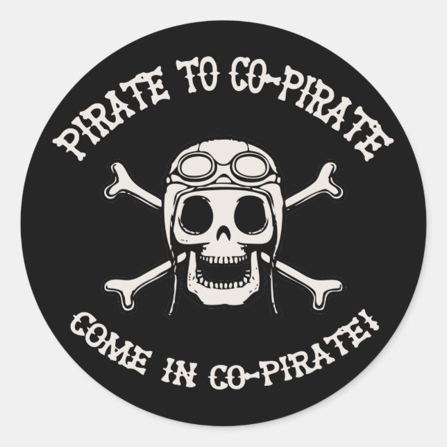 Sticker Rond Pirate et co-pirate (Devant)