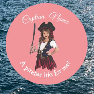 Sticker Rond Pirate Féminin or more commonly La Pirate or Pirat