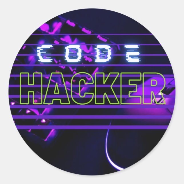 Sticker Rond pirate informatique (Devant)