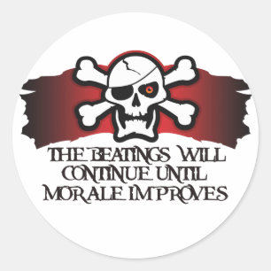 Sticker Rond Pirate Morale
