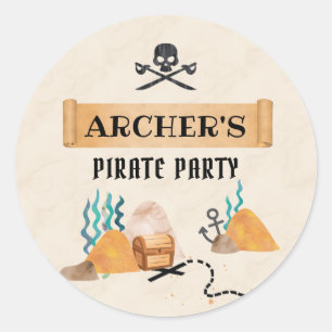 Sticker Rond Pirate partie faveur autocollants, Pirate