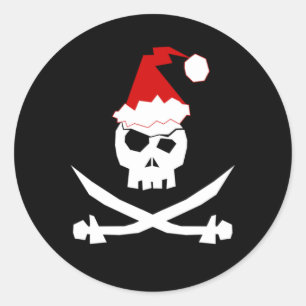 Sticker Rond Pirate Père Noël