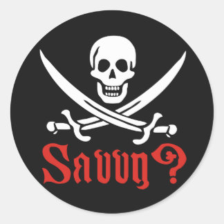 Sticker Rond Pirate Savvy