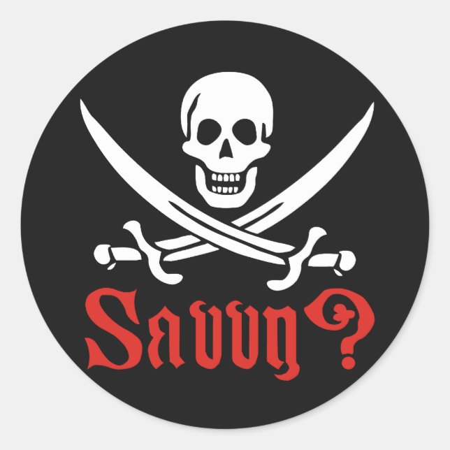 Sticker Rond Pirate Savvy (Devant)