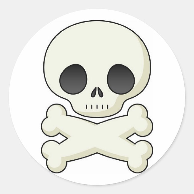 Sticker Rond Pirate Skull & Crossbones (Devant)