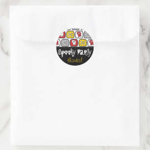 Sticker Rond Pirate Skulls & Bones Boy's Birthday Party