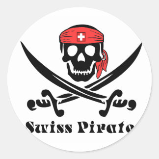 Sticker Rond Pirate suisse