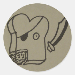 Sticker Rond pirate toast