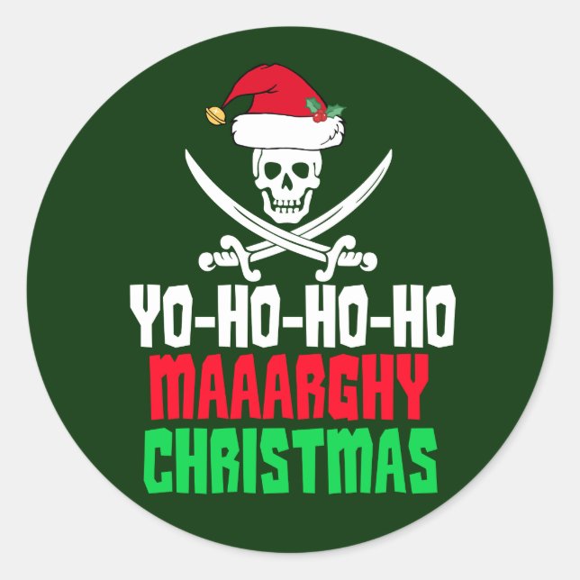 Sticker Rond piratechristmasfull (Devant)