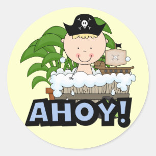 Sticker Rond Pirates Baignoire - Blond Boy Tshirts et cadeaux
