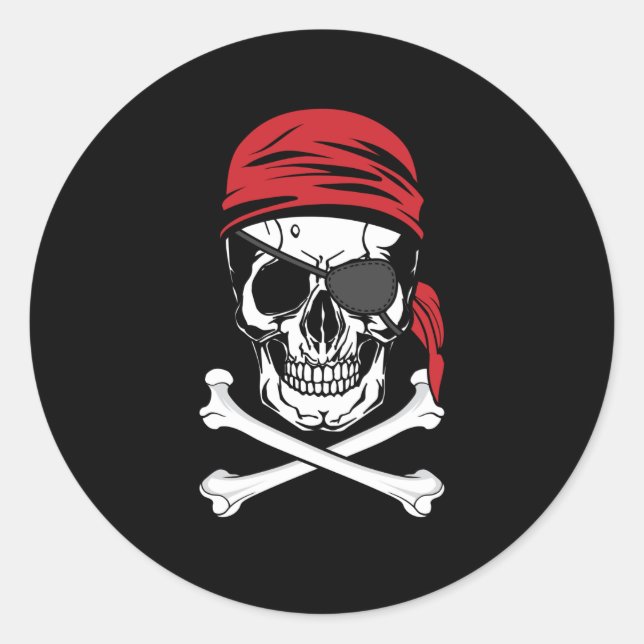 Sticker Rond Pirates | Costume de patchs pour yeux de pirate (Devant)