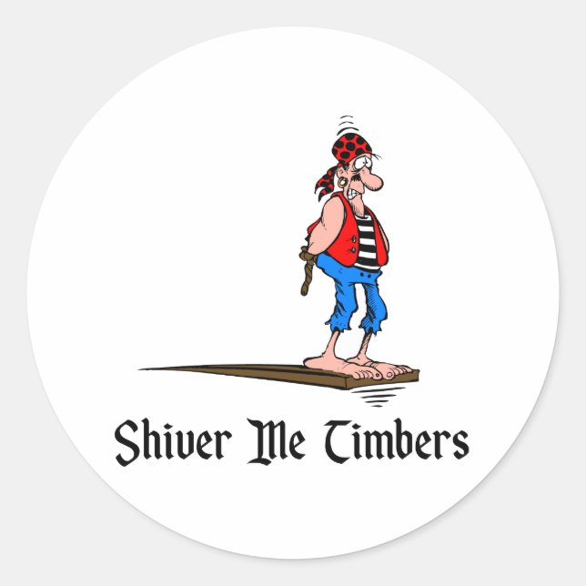 Sticker Rond Pirates - Shiver Me Timbres (Devant)