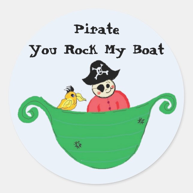 Sticker Rond PirateYou Rock My Boat (Devant)