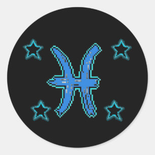 Sticker Rond PISCES Stars