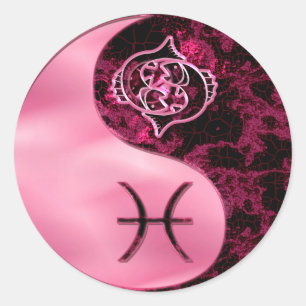 Sticker Rond Pisces Yin Yang