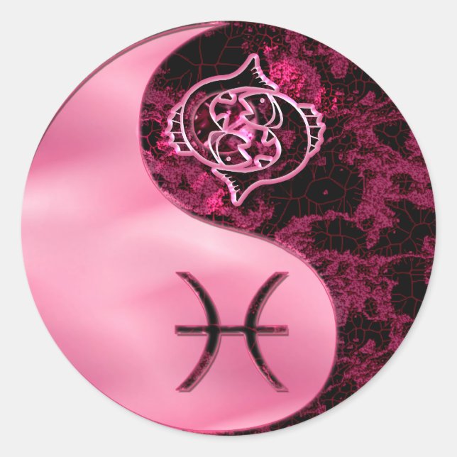 Sticker Rond Pisces Yin Yang (Devant)