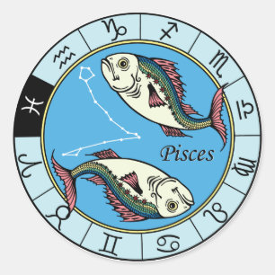 Sticker Rond pisces zodiac