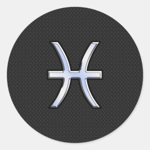 Sticker Rond Pisces Zodiac signe sur Black Snake Décor de peau