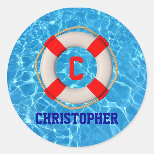 Sticker Rond Piscine Coach Piscine Lifesaver (Devant)