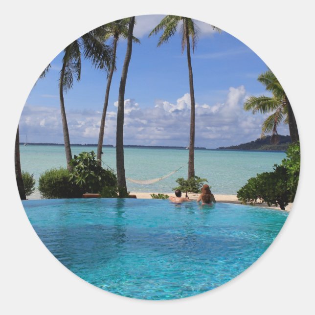 Sticker Rond Piscine de l'Île de Vanilla (Devant)