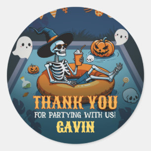 Sticker Rond Piscine d'été d'Halloween Anniversaire
