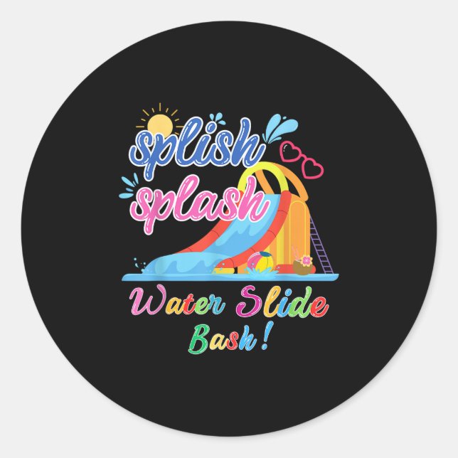 Sticker Rond Piscine d'été pour toboggan aquatique Splish Splas (Devant)