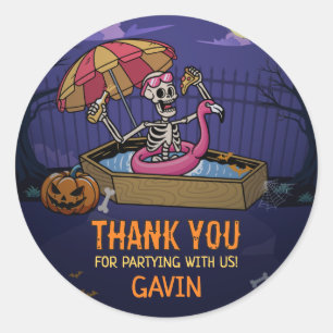 Sticker Rond Piscine d'Halloween été Anniversaire