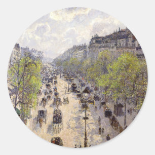 Sticker Rond Pissarro - Boulevard Montmartre, Printemps