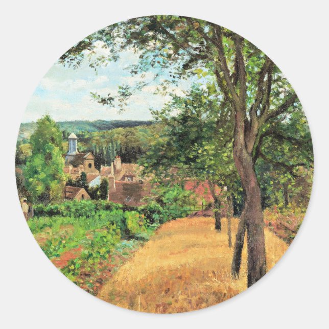 Sticker Rond Pissarro - Orchards de Louveciennes, art (Devant)