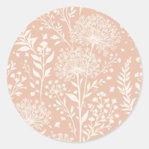 Sticker Rond Pissenlit doux Neutre - Abricot Chaud