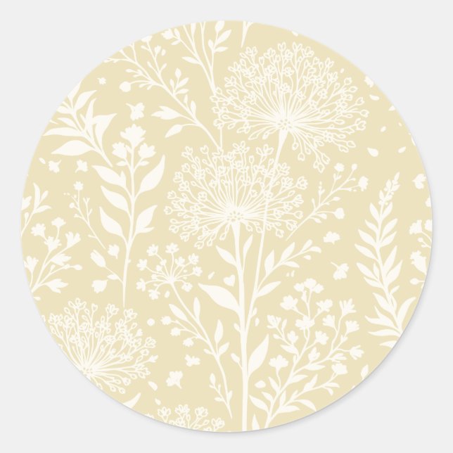 Sticker Rond Pissenlit doux Neutre - Blé doré (Devant)