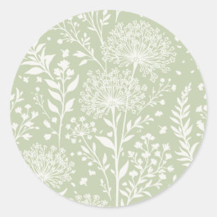 Sticker Rond Pissenlit Doux Neutre - Olive Douce