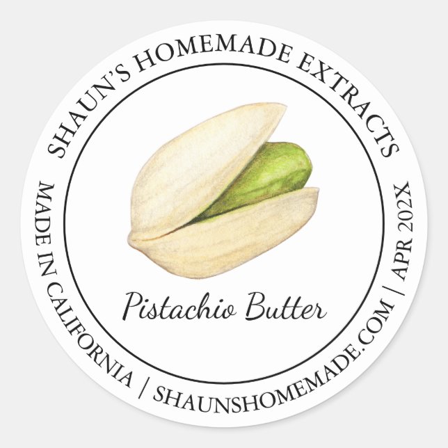 Sticker Rond Pistachio Butter Modern label (Devant)