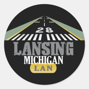 Sticker Rond Piste 28 - Lansing Michigan LAN