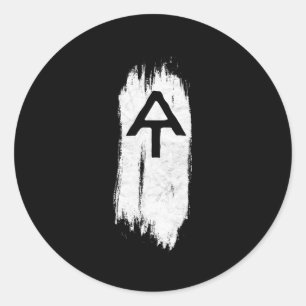 Sticker Rond Piste Appalachienne Blanche À Randonnée Minimalist