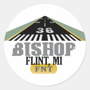 Sticker Rond Piste de l'aéroport FNT de Flint, MI Bishop Airpor