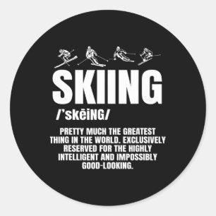 Sticker Rond Piste de ski alpin Ski de descente Skieur Sports G
