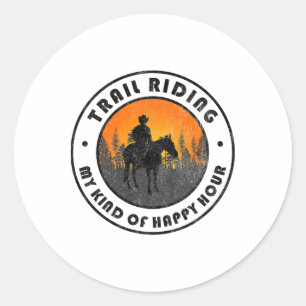 Sticker Rond Piste Équitation Camping Cadeau Vintage Pour Moi