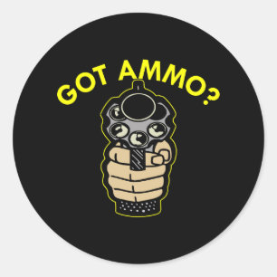 Sticker Rond Pistol noir ammo
