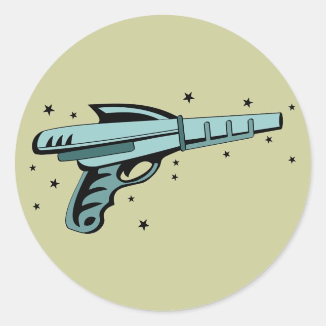 Sticker Rond Pistole laser à rayon étoile (Devant)