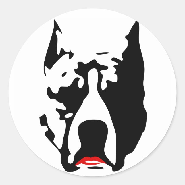 Sticker Rond Pit Bull avec Lipstick (Devant)