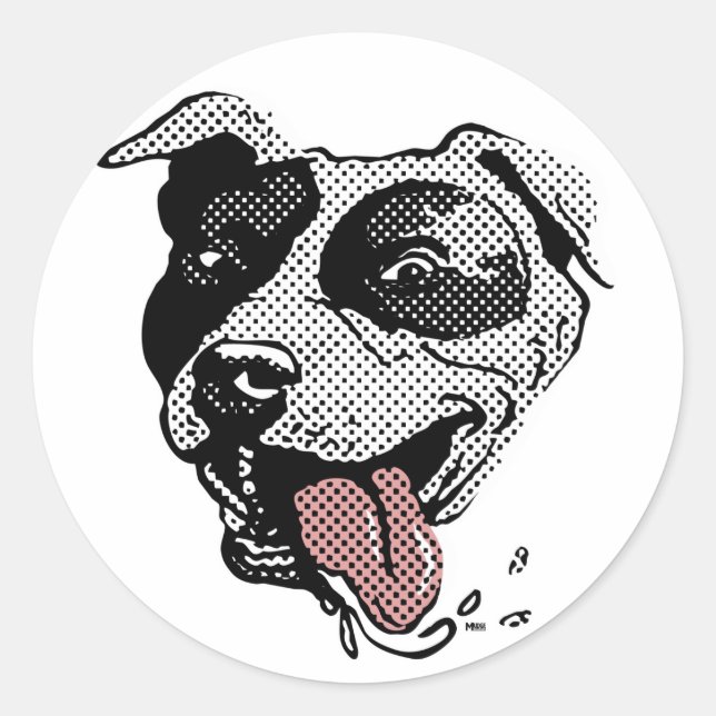 Sticker Rond Pit Bull Big Dot (Devant)