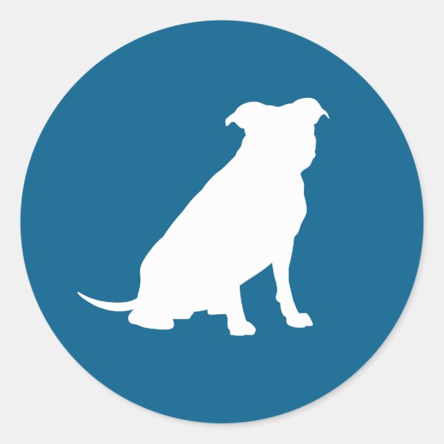 Sticker Rond Pit Bull Chien Baby shower Blue Boy Pitbull (Devant)