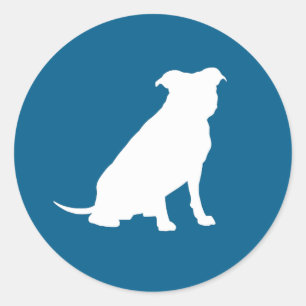 Sticker Rond Pit Bull Chien Baby shower Blue Boy Pitbull