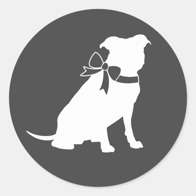 Sticker Rond Pit Bull Chien Baby shower Genre Neutre Pitbull (Devant)