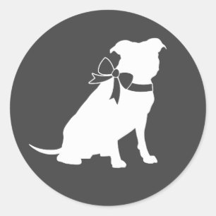 Sticker Rond Pit Bull Chien Baby shower Genre Neutre Pitbull