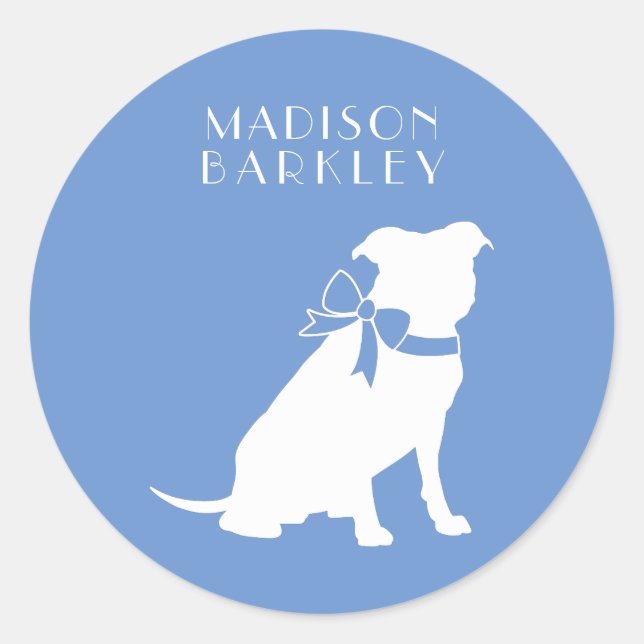 Sticker Rond Pit Bull Chien Puppy Pitbull (Devant)